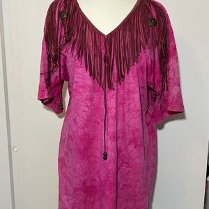 Vintage Philip Noel Pink Fringe Women's Top